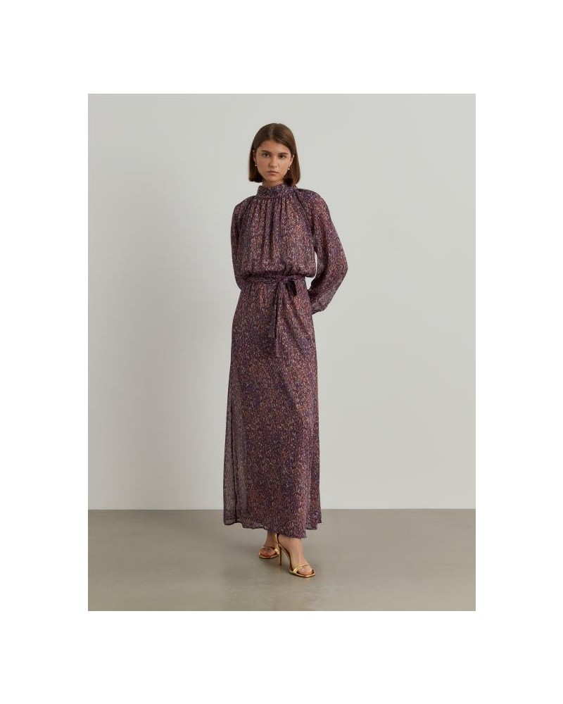 Vestido estampado con mangas acampanadas