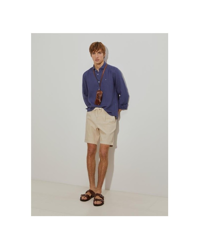 Bermudas de mezcla de algodón y lino