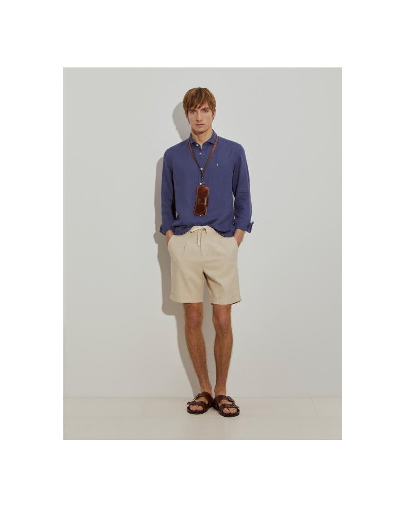 Bermudas de mezcla de algodón y lino