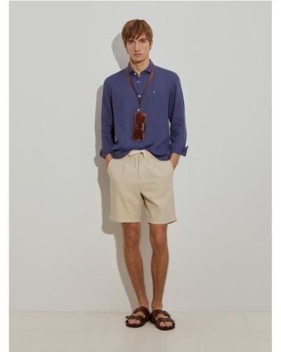 Bermudas de mezcla de algodón y lino