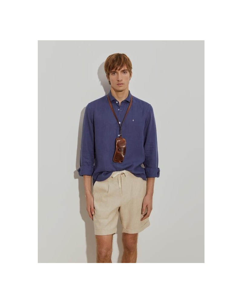 Bermudas de mezcla de algodón y lino