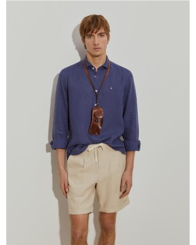 Bermudas de mezcla de algodón y lino