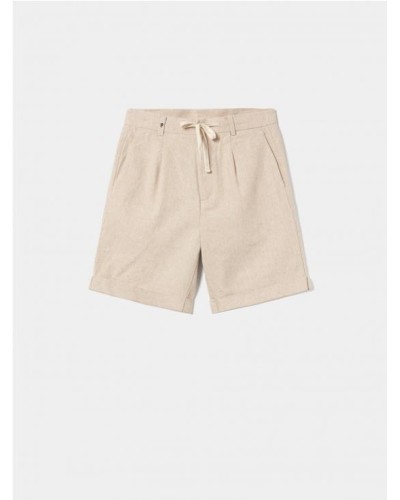 Bermudas de mezcla de algodón y lino