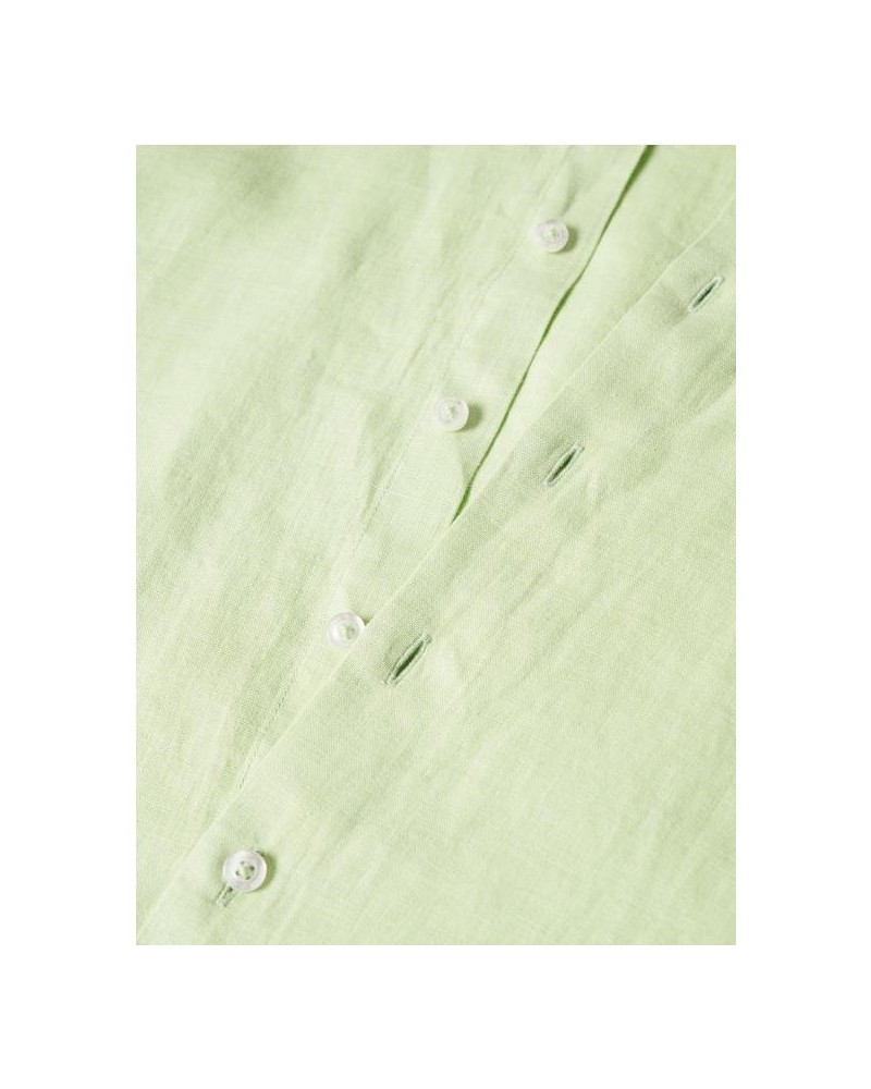 Camisa slim fit de lino teñido en prenda