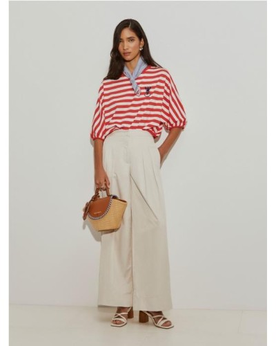 Pantalón ancho con pliegues