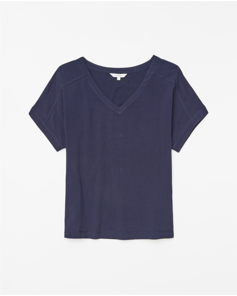 Camiseta bimateria escote pico azul oscuro
Ref. 42022 2