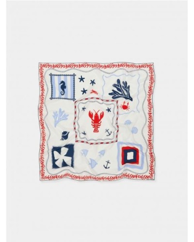 Fular estampado de algodón y seda BLANCROTO