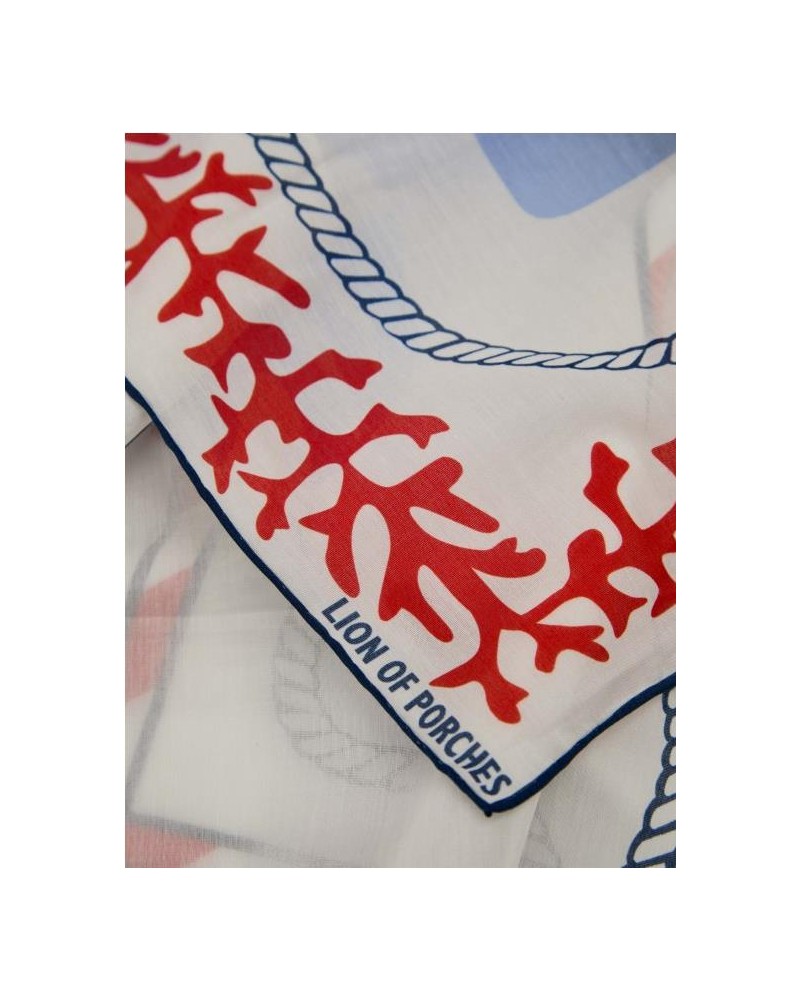 Fular estampado de algodón y seda...