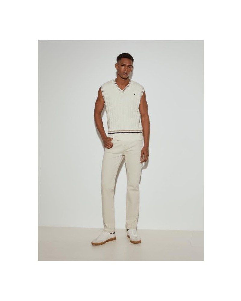 Chaleco de punto con rayas.