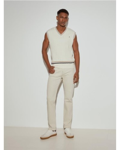 Chaleco de punto con rayas.