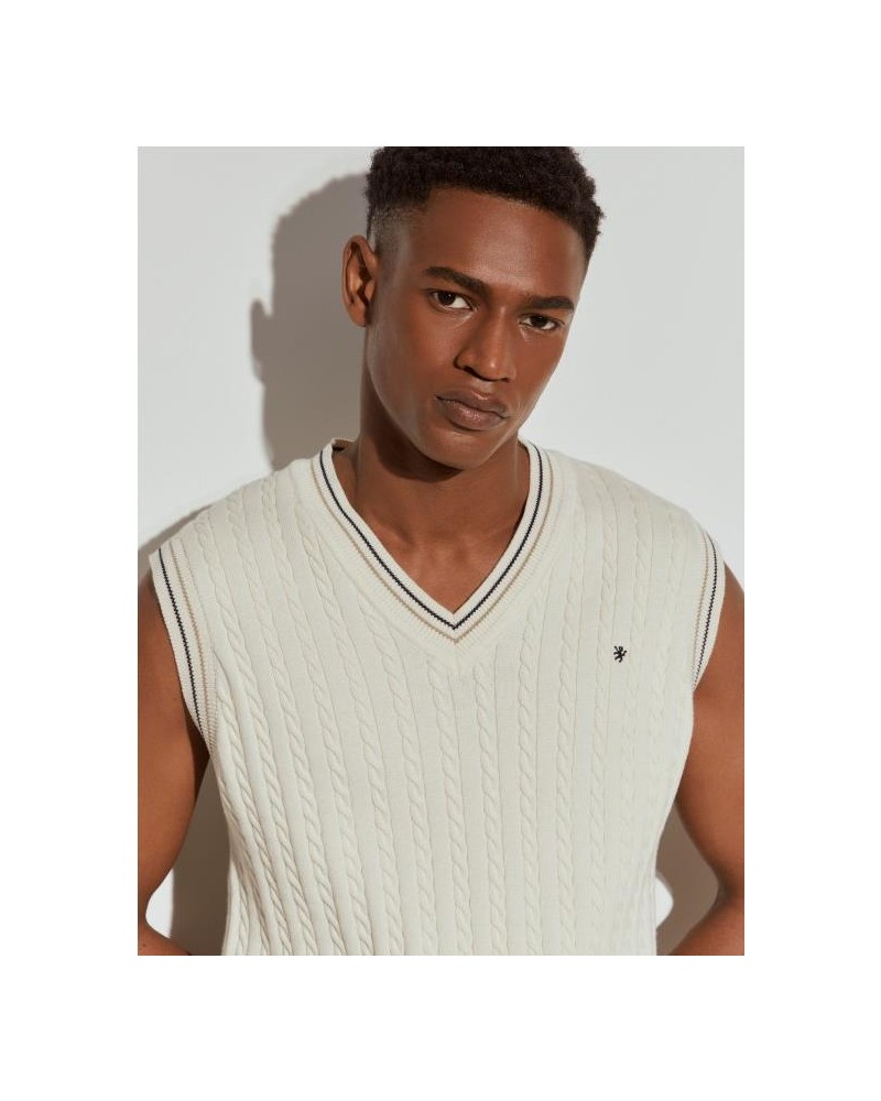 Chaleco de punto con rayas.