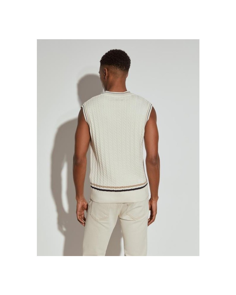 Chaleco de punto con rayas.