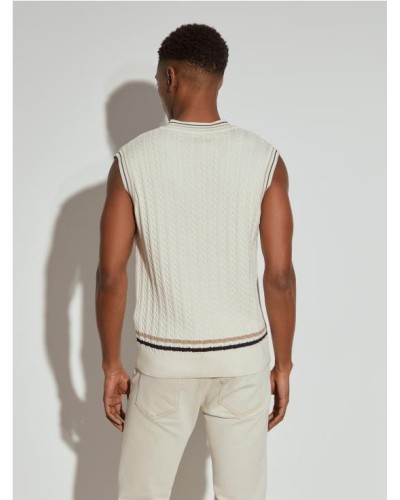 Chaleco de punto con rayas.