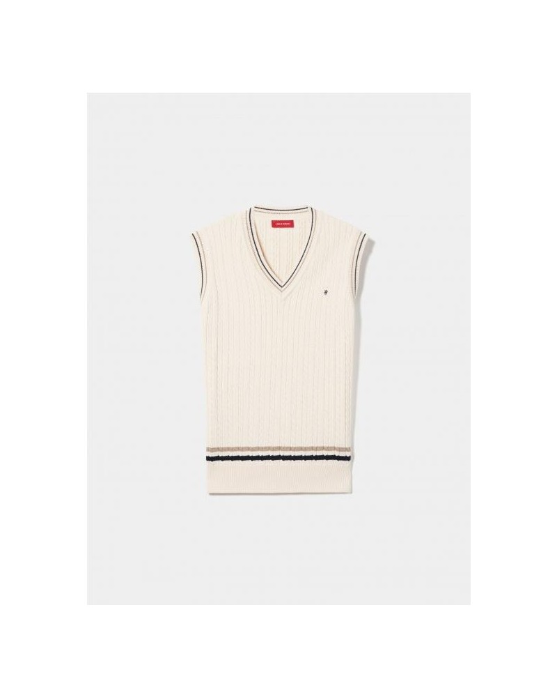 Chaleco de punto con rayas.