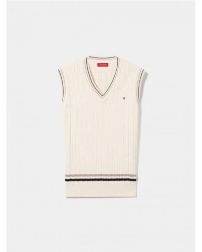 Chaleco de punto con rayas.