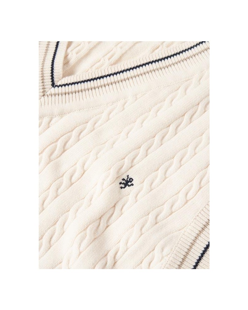 Chaleco de punto con rayas.