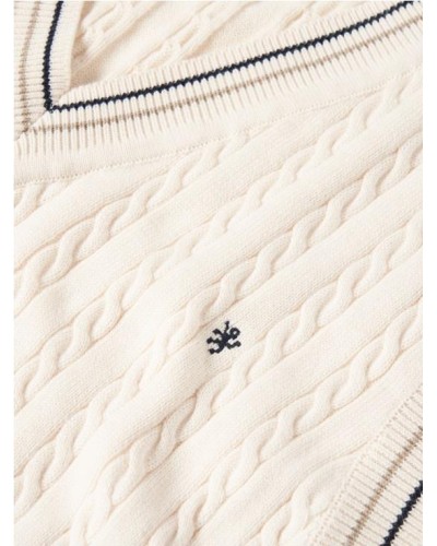 Chaleco de punto con rayas.