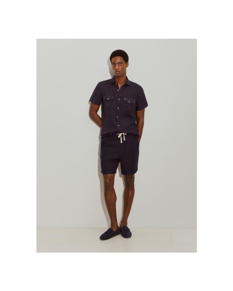 Camisa lino manga corta