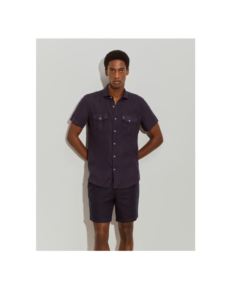 Camisa lino manga corta 2