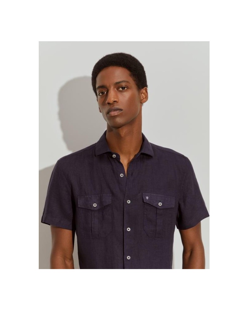 Camisa lino manga corta