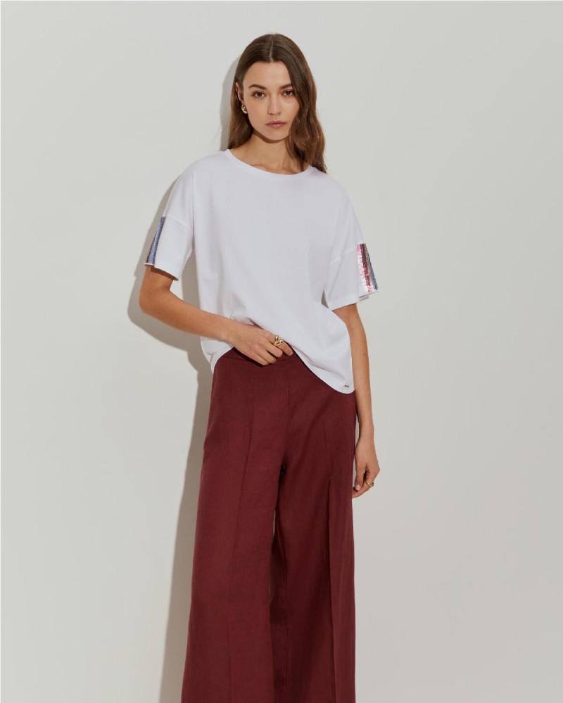 Camiseta de algodón con lentejuelas