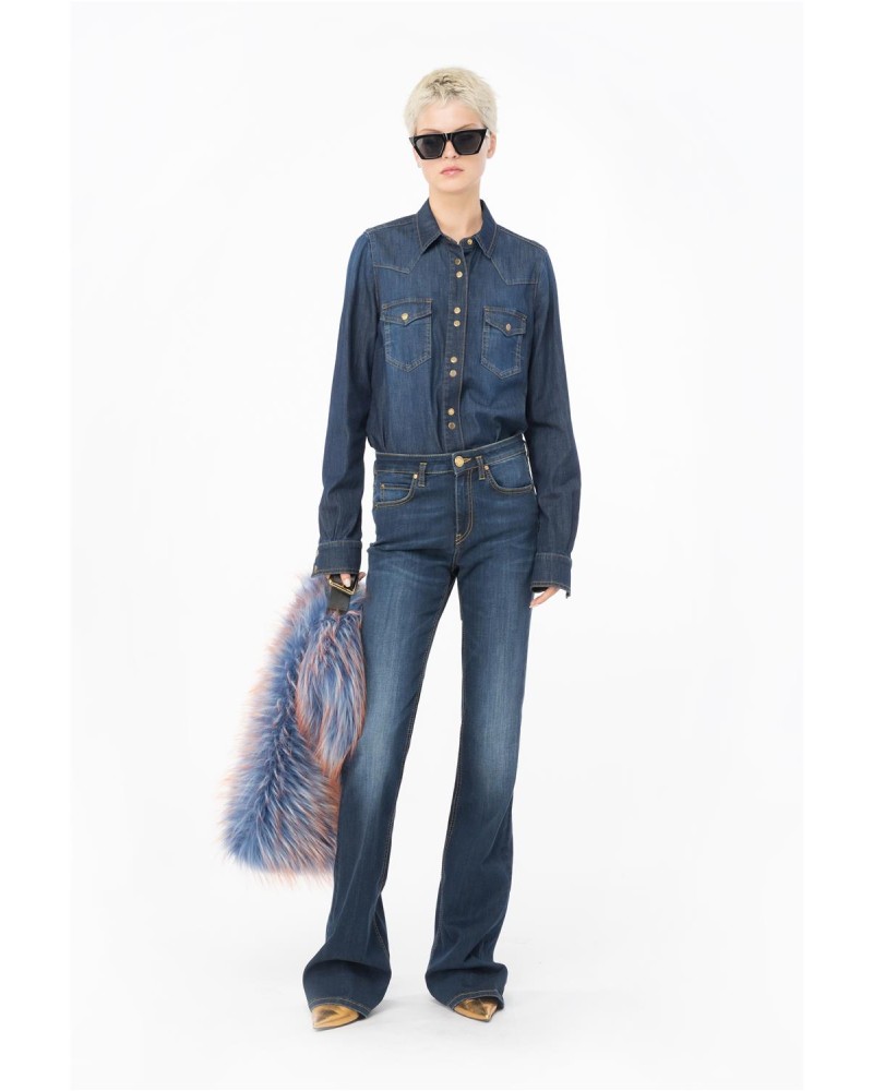 PANTALÓN ACAMPANADO CON CINTURON N...