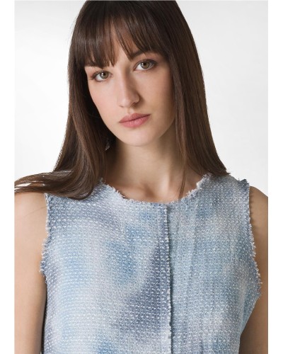 TOP DE TWEED EFECTO BATIK AZUL