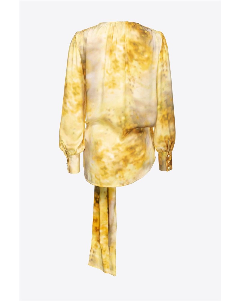 BLUSA CON FAJÍN DE FLORES DÉGRADÉ