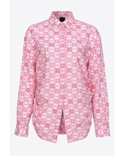 CAMISA DE MUSELINA CON MONOGRAM Y BORDADO