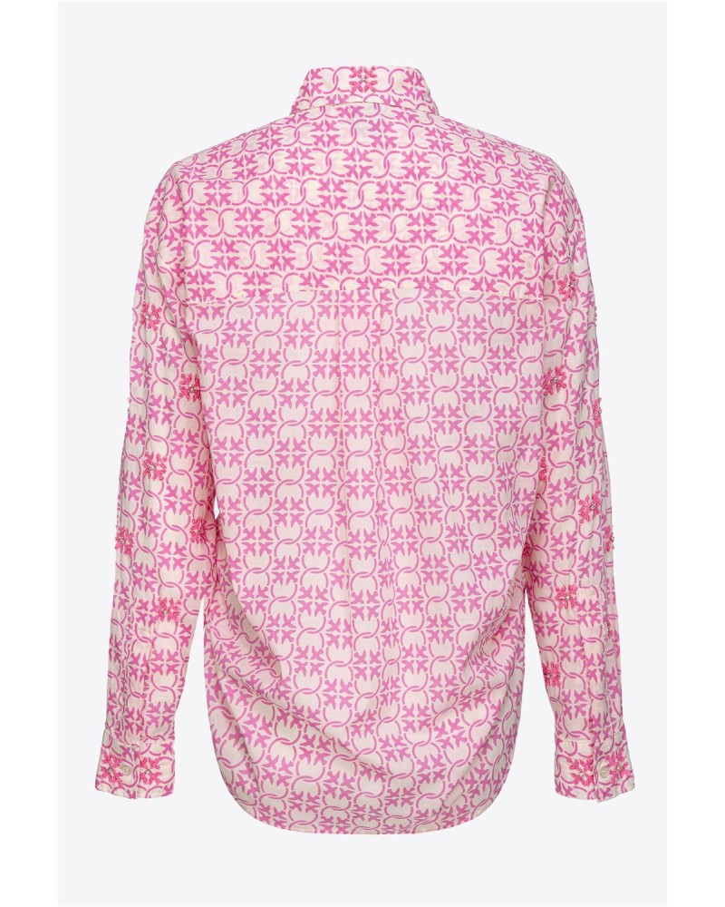 CAMISA DE MUSELINA CON MONOGRAM Y BORDADO 2