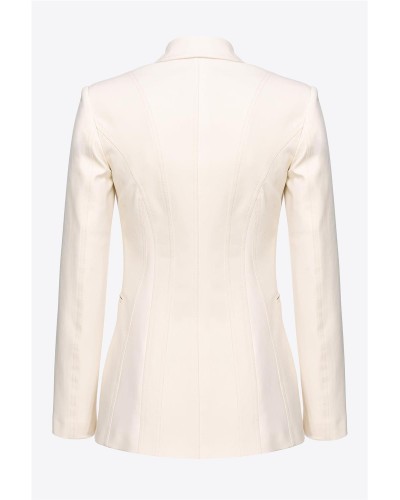 BLAZER DE BOTONADURA SIMPLE TEJIDO BIMATERIAL