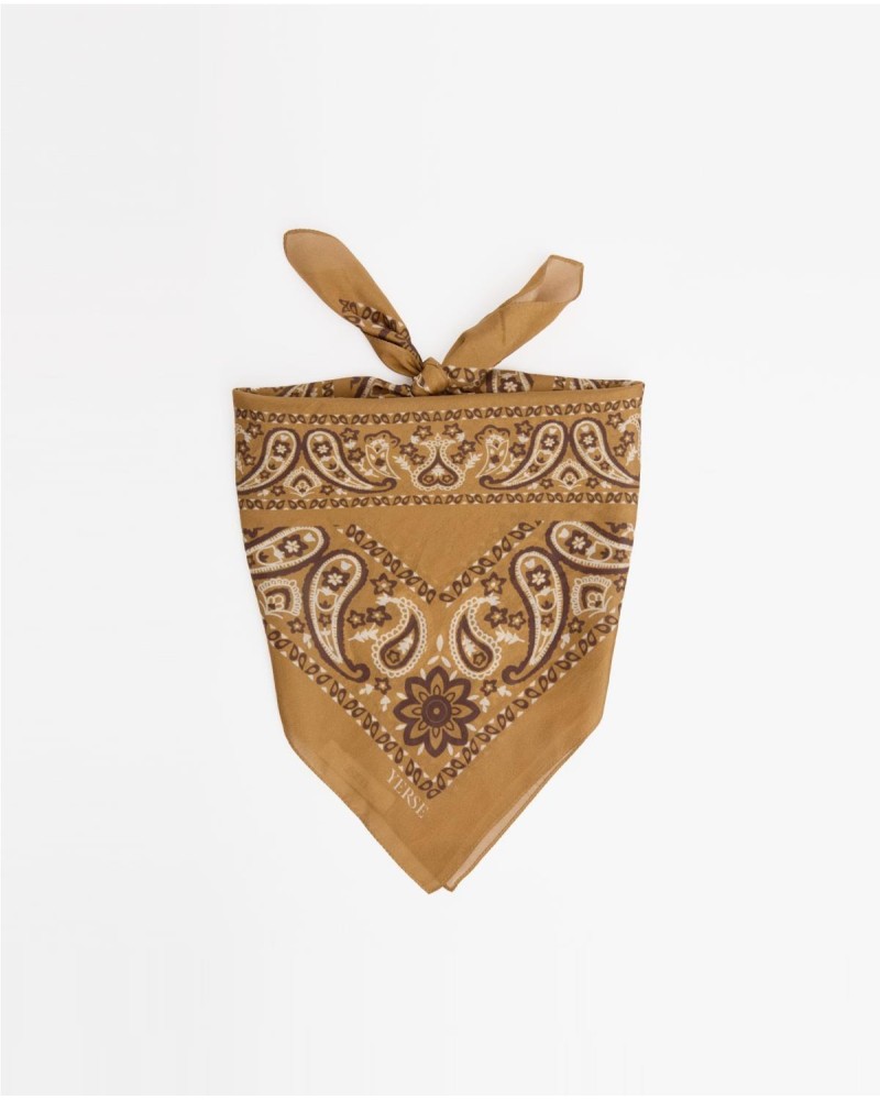 Pañuelo bandana de seda ocre
Ref. 41914