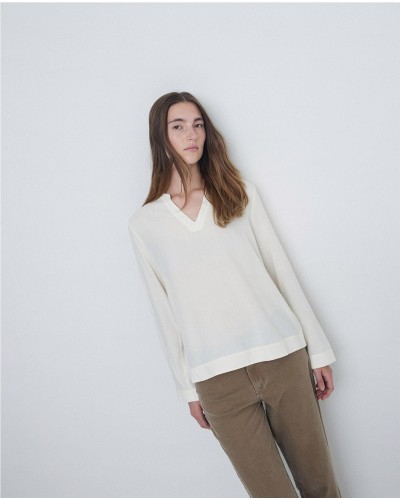 Camiseta combinada con satén crudo
Ref. 41498