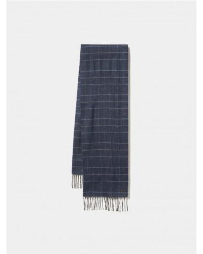 Bufanda a cuadros con flecos